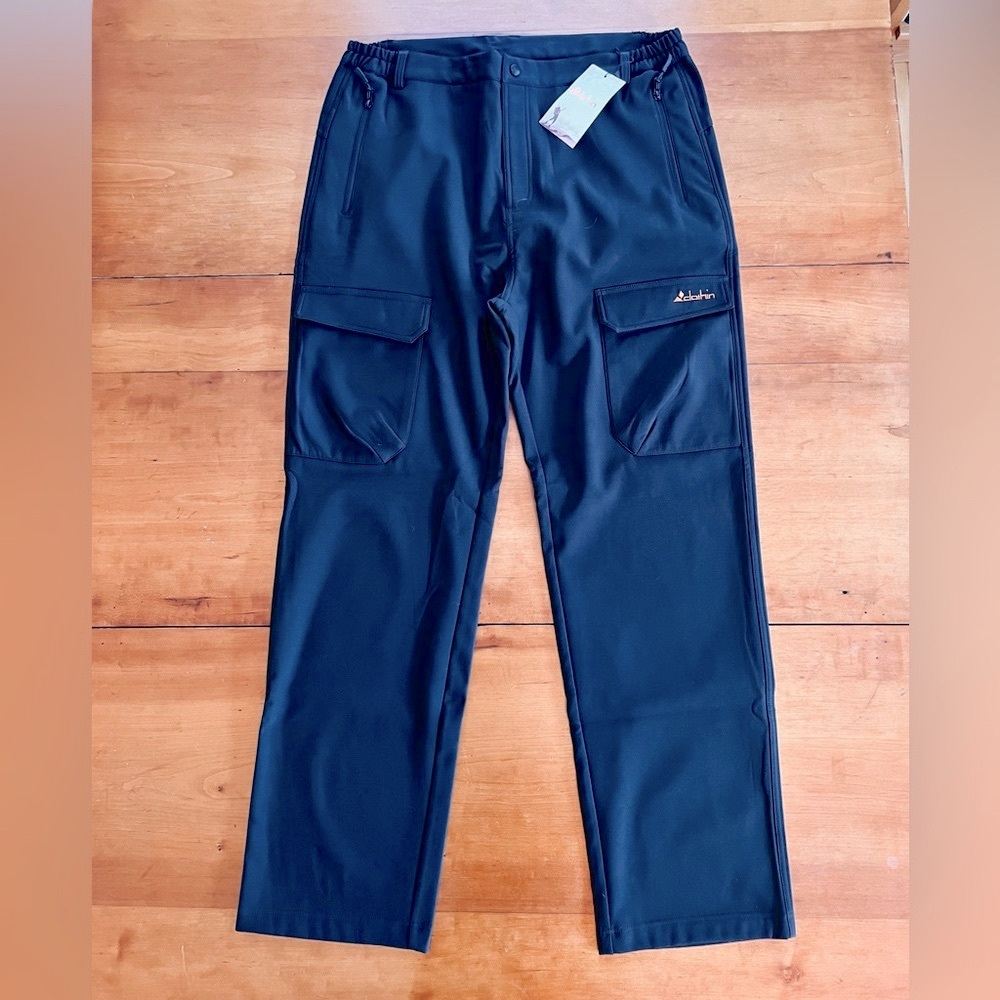 Men's Insulated Water Wind Resistant Softshell Pants clothin Black 2XL